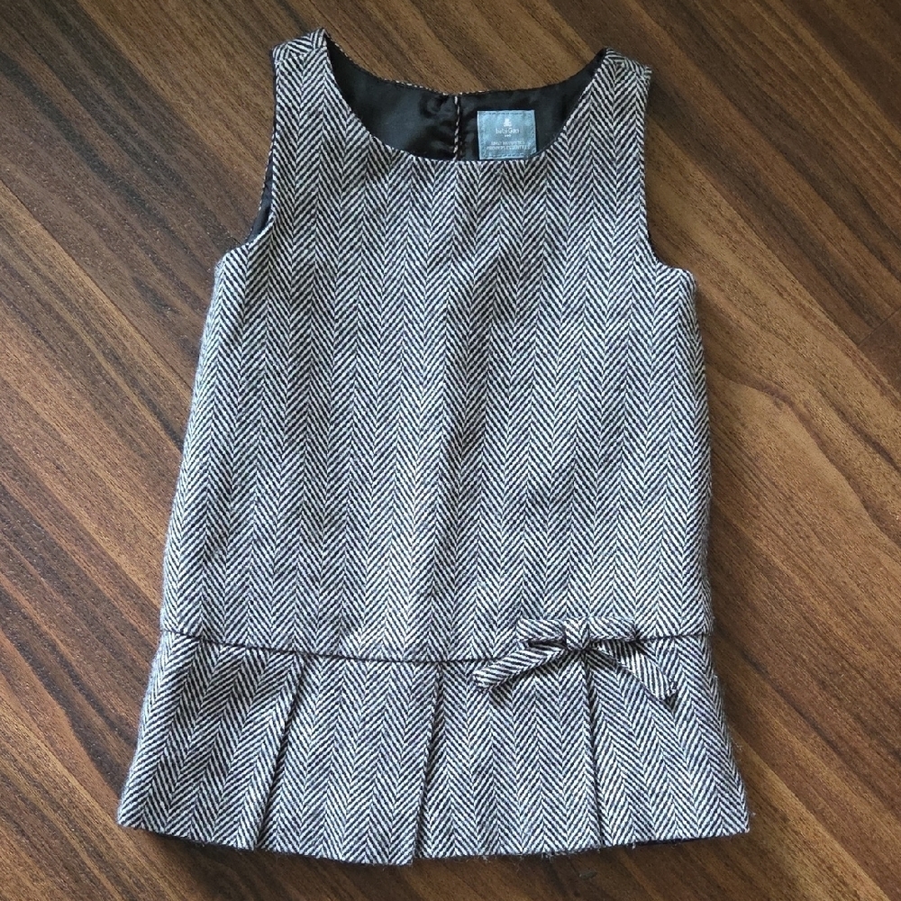 ✨️HOST PICK✨️5/$20 Baby GAP Gray Herringbone Sleeveless Dress Size 18-24M